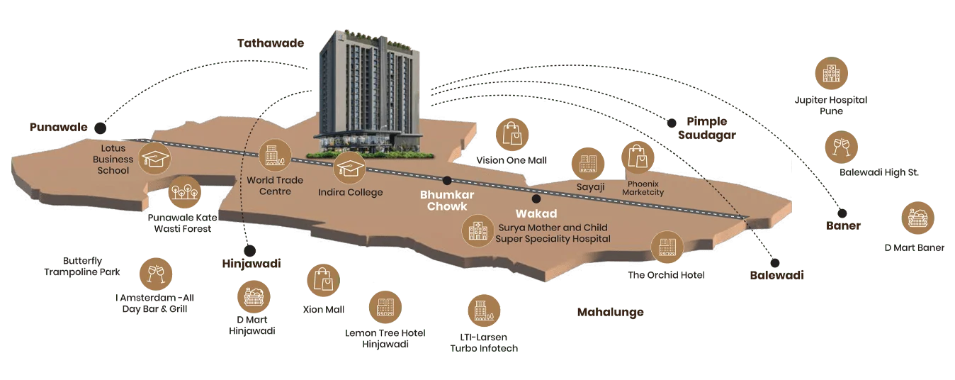 La Centra Tathawade Map Image